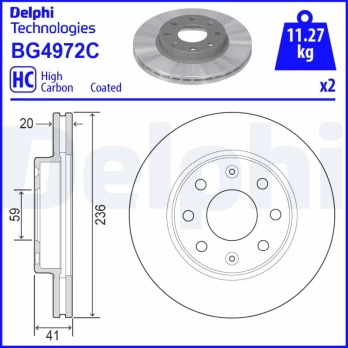 DELPHI BG4972C Brake Disc