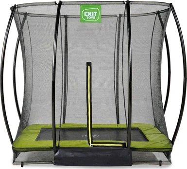 EXIT Silhouette ground trampoline 153x214cm with safety net - žalias