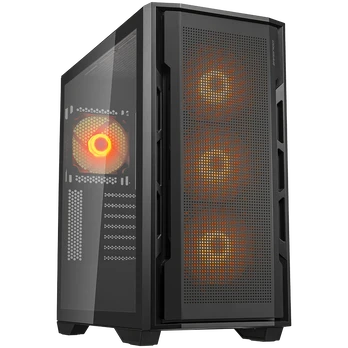 COUGAR | Uniface RGB Black | PC Case | Mid Tower / Mesh Front Panel / 4 x 120mm ARGB Fans / TG Left Panel / Black