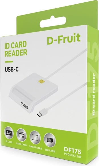 D-Fruit ID card reader USB-C DF175, white
