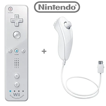 Nintendo Remote Plus Controler + Nunchuk Game Controller Wii WiiU White (neoriginalus)