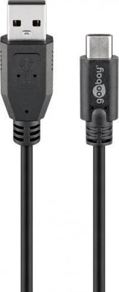 Kabelis USB-C - USB-A 2.0 Juodas 0,5m Goobay