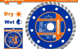 Deimantinis pjovimo diskas WADFOW, Turbo, sausam/šlapiam pjovimui, 230x22.2 mm, segmento plotis 7,5 kaina
