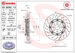 Stabdžių diskas BREMBO 09.B085.13 kaina