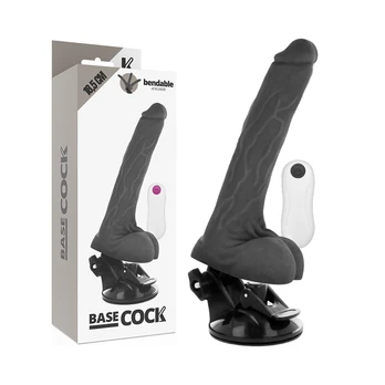 BASECOCK - Juodas lankstus vibratorius 18.5 cm