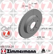 Stabdžių diskas ZIMMERMANN 600.3254.20 kaina