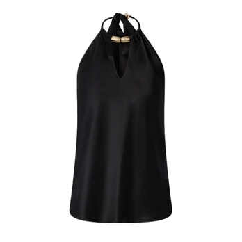 Palaidinės moterims, Juoda, Open-back top