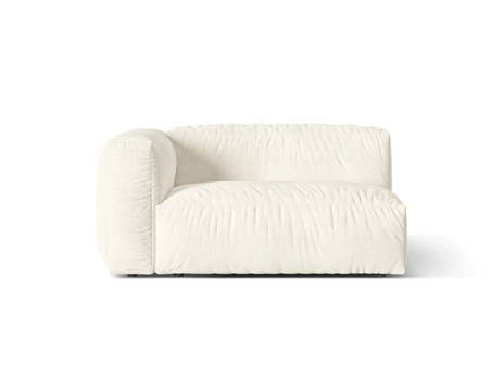 Boucle Modul Left, "Martina", 1 Seat, 160x106x75, Ivory