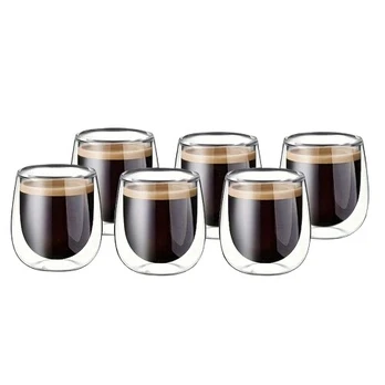 Dvigubo Stiklo Espresso Puodelių Rinkinys