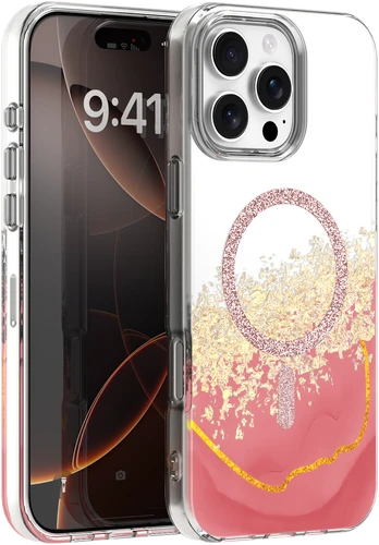 Dėklas Telforceone Epoxy Mag case for iPhone 16 Pro 6,3' pink