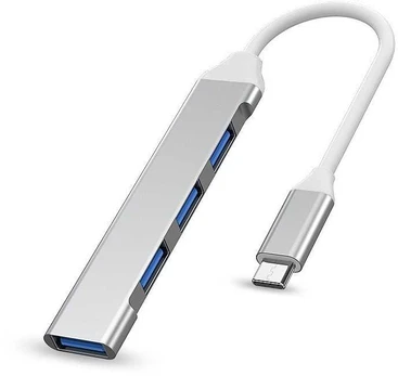 PremiumCord Hub USB-C to USB3.2 A + 3x USB2.0 A, aliuminio case