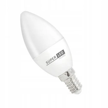 E14 8W LED lemputė, SuperLED, 6500K (šaltai balta), 270 °