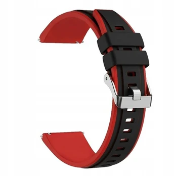 „BestAccessories“ 22 mm silikoninis laikrodžio dirželis, juodas ir raudonas