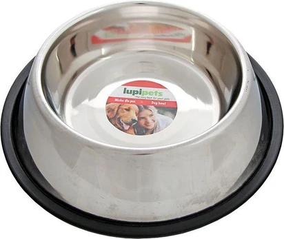 LUPI PETS dubenėlis metalinis su guma 1.8L