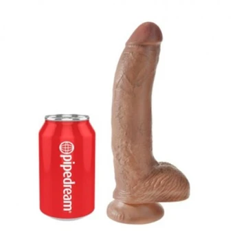 Pipedream King Cock realistinis dildo su sėklidėmis, 22,8 cm