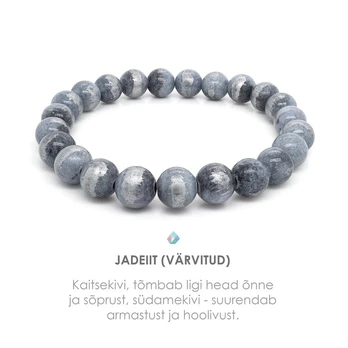 Nefrito apyrankė „Šlifuotas sidabras“ 8 mm