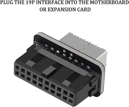Usb 3.1 Plokštės Adapteris: 19/20 Pin į Type E, 10gbps