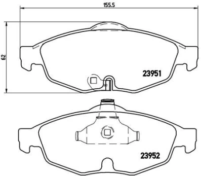 Stabdžių trinkelių rinkinys, diskinis stabdys BREMBO P 11 016