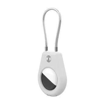 Dėklas Hurtel Apple AirTag Case with Steel Cable - Baltas