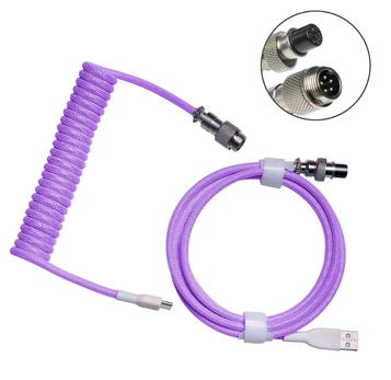 Klaviatūros laidas Royal Kludge Coiled (Violetinė)