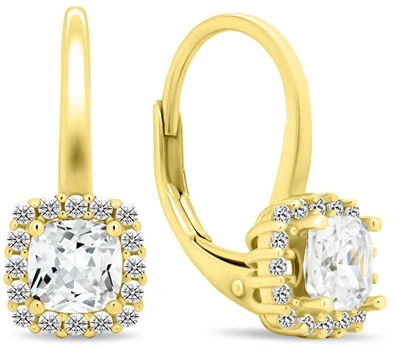 Brilio Silver Sparkling auksinis-plated earrings with zircons EA396Y