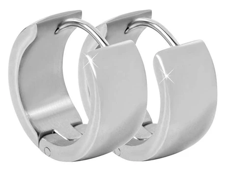 Troli Wide ring steel earrings