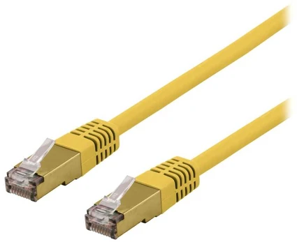 DELTACO S/FTP Cat6a patch cable, delta cert, LSZH, 2m, yellow