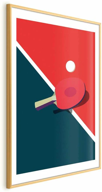 Artgeist Plakatas - Table Tennis - Ball and Racket on a Table