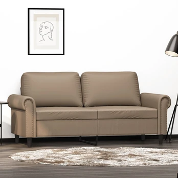 Dvivietė sofa, kapučino spalvos, 140cm, dirbtinė oda