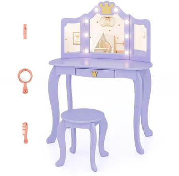 Grožio stalo rinkinys violetinis 6 vnt.