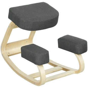 Ergonominė klūpėjimo kėdė iki 120 kg, pilka