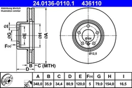 ATE 24.0136-0110.1 Brake Disc