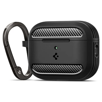 Juodas dėklas Apple Airpods Pro 3 ausinėms "Spigen Rugged Armor"
