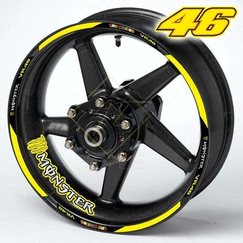 Monster VR46 Motorcycle Wheel Decals – Universal Rim Stickers