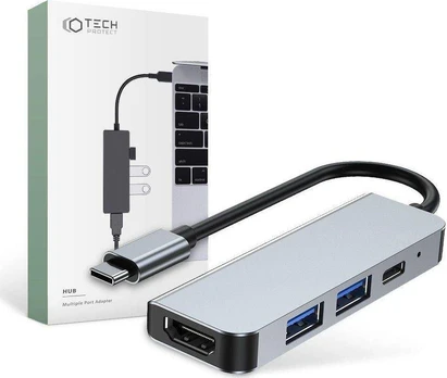 Šakotuvas „Tech-Protect“ USB-C stotis / replikatorius (THP810GRY)