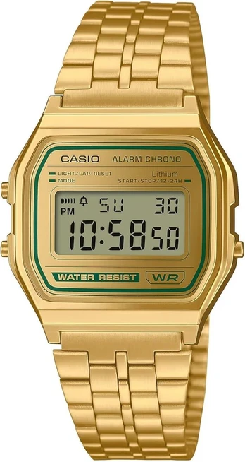Casio A158wegv-9aef Laikrodis su auksine apyranke