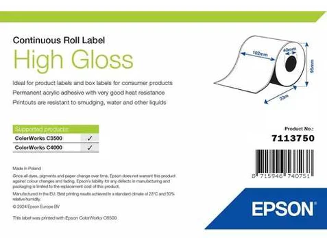 Epson HIGH GLOSS LABEL CONTINUOUS ROLL 102MM X 33M