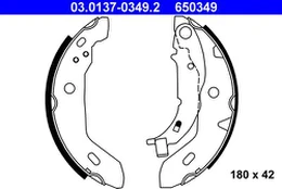 ATE 03.0137-0349.2 Brake shoe set kaina