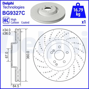 Stabdžių diskas DELPHI BG9327C