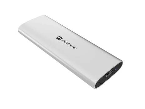NATEC RHINO M.2 NVME LITE EXTERNAL SSD ENCLOSURE USB-C 3.2 GEN 2 ARCTIC Sidabrinis