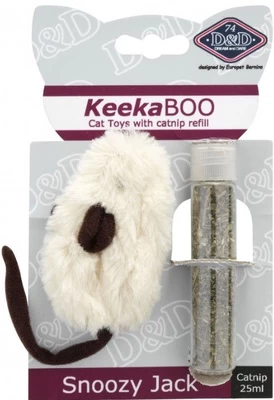 Žaislas katėms su katžole Europet Bernina KeekaBoo, baltas, 8 cm