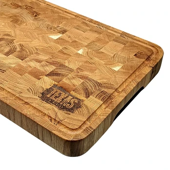 Ąžuolinė pjaustymo lenta Texas Club Chess, 50cm