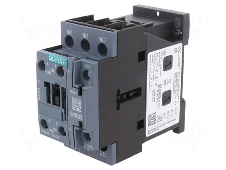 Contactor: 3-pole | NO x3 | Auxiliary contacts: NO + NC | 230VAC | 32A