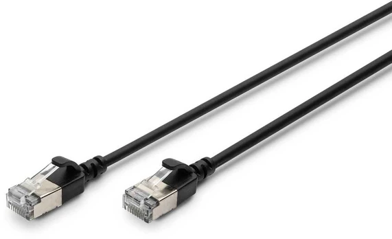 DIGITUS Patchkabel CAT 6A F/FTP Slim 1,00m juodas