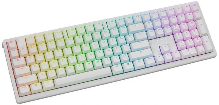 Ducky Zero 6108 Pure White Wireless Gaming Keyboard - MX2A Speed-Silver (US)