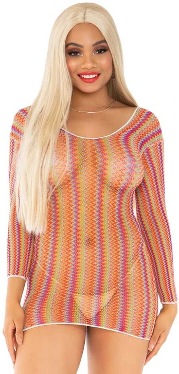 Leg Avenue Dresses Zigzag multicolour mini dress Multicolor