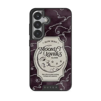 Moonlit Lovers - Samsung Galaxy S25 Case, Elite Dark (Magnetic) / Silver