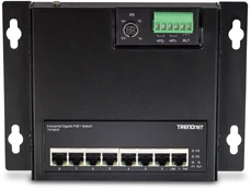 TRENDnet 8-Port Industrial Gigabit PoE+ WallMount Front Acc. kaina