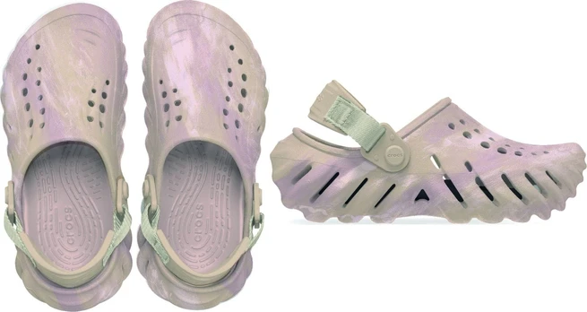 Crocs™ Echo Marbled Clog Kid’s Quartz/Multi - 28