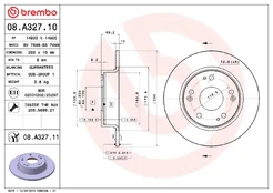 BREMBO 08.A327.11 Brake Disc kaina